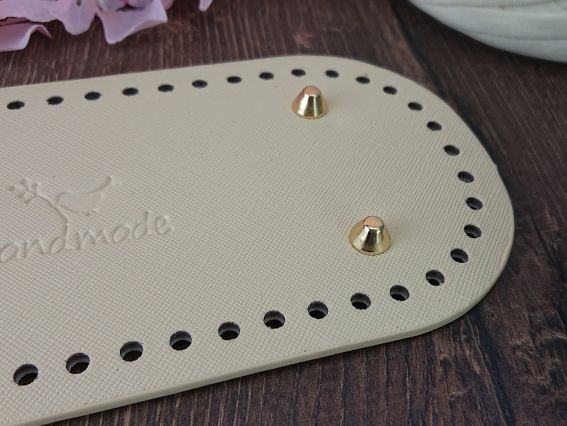 Денце прямокутне для сумки , розмір 22*10 см Кремове, екошкіра 