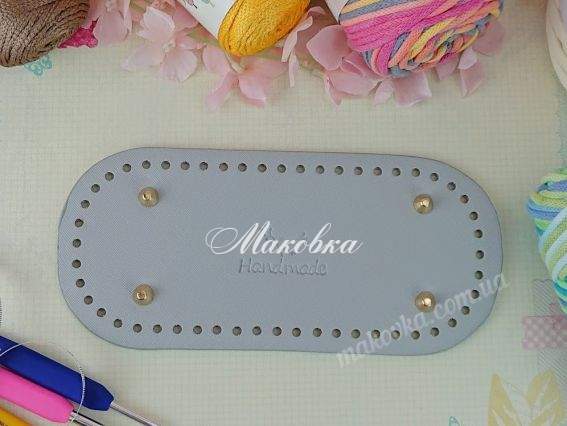 Денце для сумки прямокутне 22*10см, з ніжками, Сіре Денце для сумки прямокутне 22*10см, з ніжками, Сіре