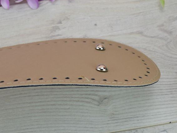 Денце овальне для сумки , розмір 31,5*12 см колір Кава з молоком матовий, екошкіра 