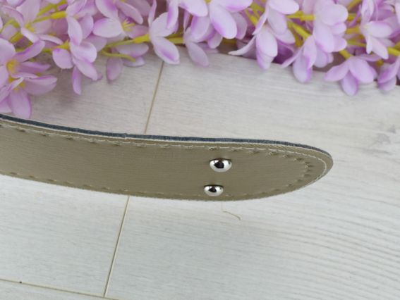 Денце овальне для сумки , розмір 31,5*12 см колір Кава з молоком металік, екошкіра