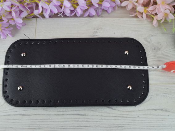 Прямокутне денце для сумки , розмір 31*15 см Чорне, екошкіра 