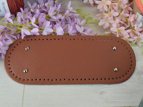 Денце для сумки овальне 31,5*12 см, Коричневе з ніжками