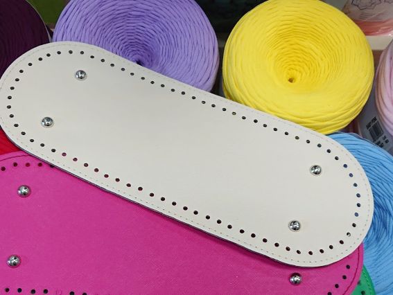 Денце овальне для сумки , розмір 31,5*12 см колір Беж-Крем , екошкіра 