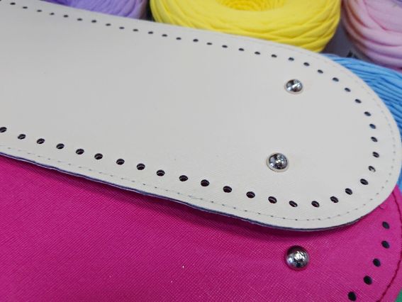 Денце овальне для сумки , розмір 31,5*12 см колір Беж-Крем , екошкіра 