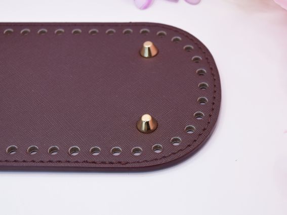 Денце прямокутне для сумки , розмір 22*10 см колір Коричнево-бордовий, екошкіра 