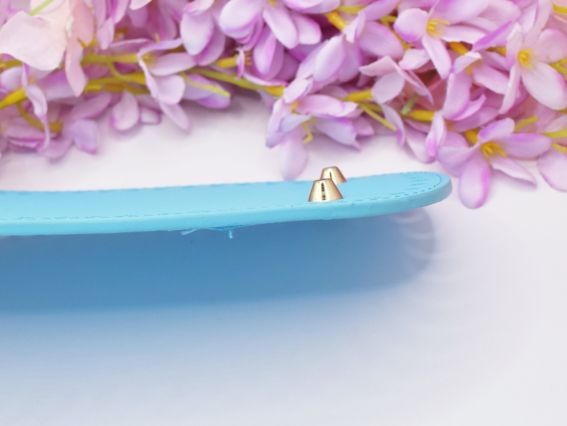 Денце прямокутне для сумки , розмір 22*10 см колір Блакитний, екошкіра 