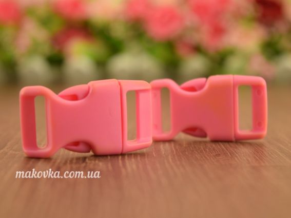 Фастекс пряжка-замок пластиковый, размер 39.5x22x8.5мм цвет РОЗОВЫЙ, прорезь 14-15мм