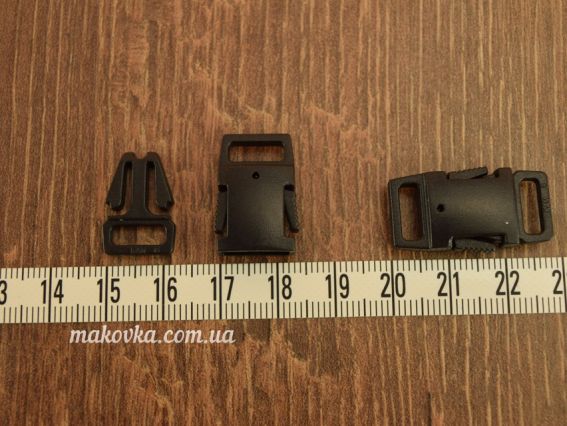 Фастекс пряжка-замок пластиковый, размер 32x16x7мм цвет ЧЕРНЫЙ, прорезь 9мм