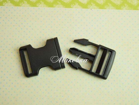 Пряжка-замок фастекс №5461, размер 60*32 мм цвет ЧЕРНЫЙ, прорезь 40 мм