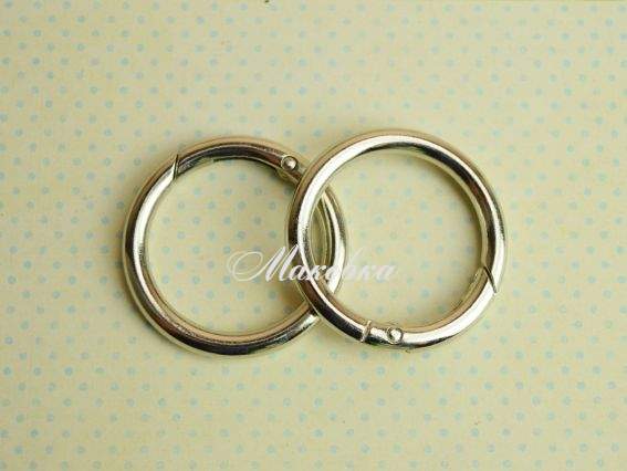 Кільця-карабіни для сумки, діаметр 40мм, 2шт Сталевий колір Кільця-карабіни для сумки, діаметр 40мм, 2шт Сталевий колір