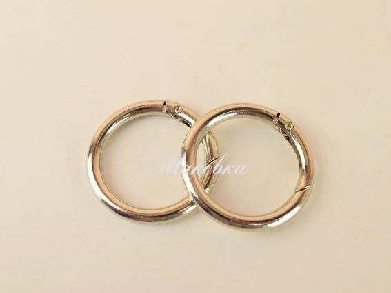 Кільця-карабіни для сумки, діаметр 32мм, 2шт Сталевий колір Кільця-карабіни для сумки, діаметр 32мм, 2шт Сталевий колір