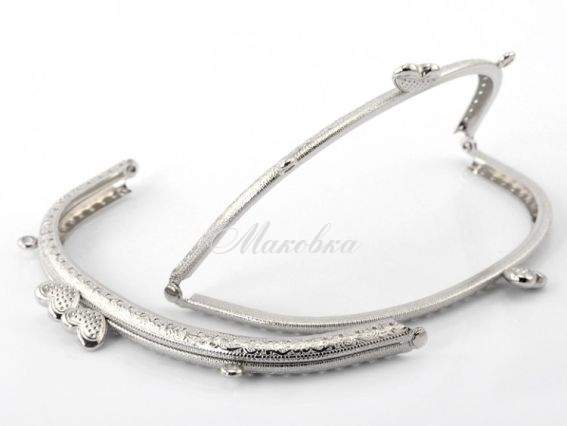 Замок-рамка № 04 (фермуар) 16,5х8,5 см Сердце, серебренного цвета Замок-рамка № 04 (фермуар) 16,5х8,5 см Сердце, серебренного цвета