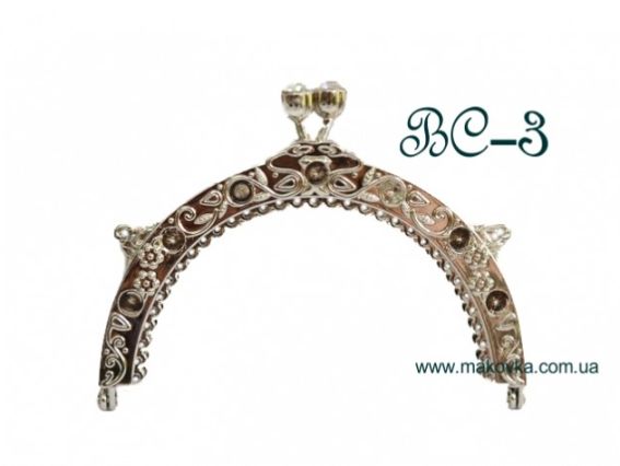 Замок-рамка металлическая (фермуар) ВС-03 РТО, под серебро Замок-рамка металлическая (фермуар) ВС-03 РТО, под серебро