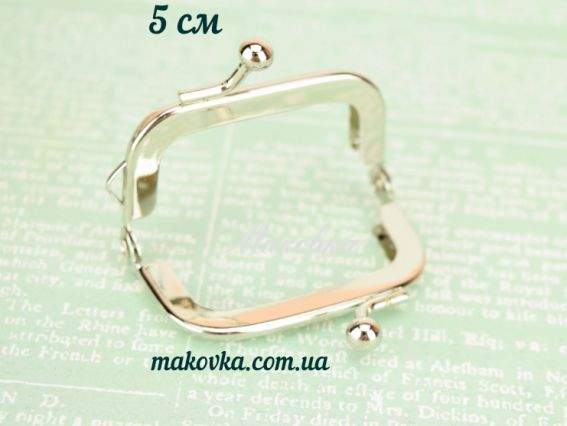 Замок-рамка металлическая (фермуар) 5 см, DQ-019, платина Замок-рамка металлическая (фермуар) 5 см, DQ-019, платина