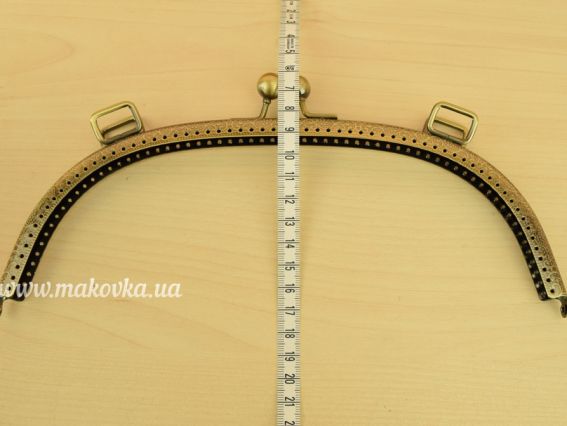 Фермуар  М-19 , замок-рамка металлическая 25х6,5 см, цвет бронзовый, с узором