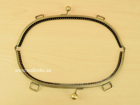 Фермуар  М-19 , замок-рамка металлическая 25х6,5 см, цвет бронзовый, с узором