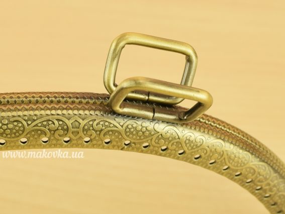 Фермуар  М-19 , замок-рамка металлическая 25х6,5 см, цвет бронзовый, с узором