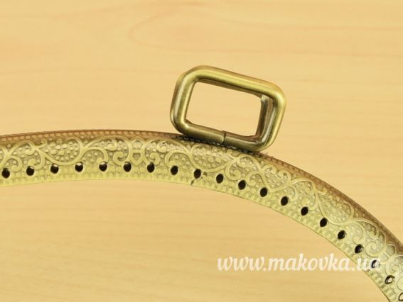 Фермуар  М-19 , замок-рамка металлическая 25х6,5 см, цвет бронзовый, с узором