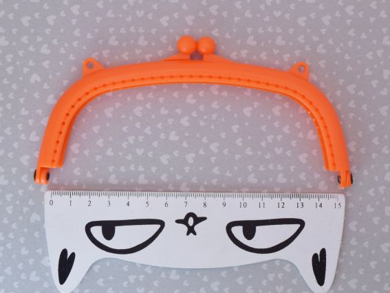 Фермуар М-21-09 оранжевый, замок-рамка 16х8 см для кошелька, клатча, сумки