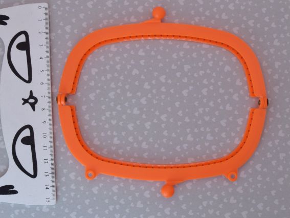 Фермуар М-21-09 оранжевый, замок-рамка 16х8 см для кошелька, клатча, сумки