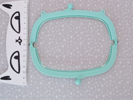 Фермуар М-21-10 мятный, замок-рамка 16х8 см для кошелька, клатча, сумки