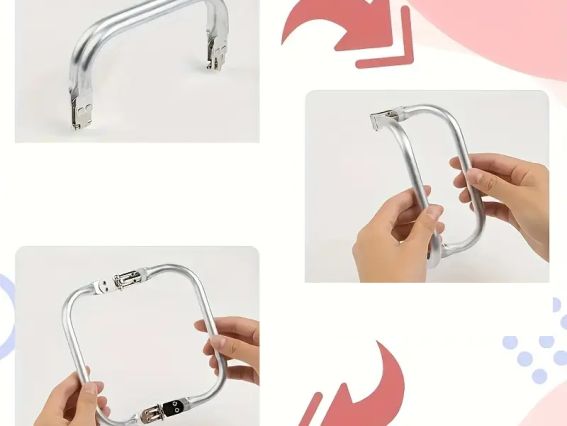 Замок рамка, фермуар, алюминиевый каркас М-24 для создания сумок, форма дуги 23*11 см