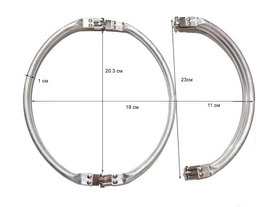 Замок рамка, фермуар, алюминиевый каркас М-24 для создания сумок, форма дуги 23*11 см