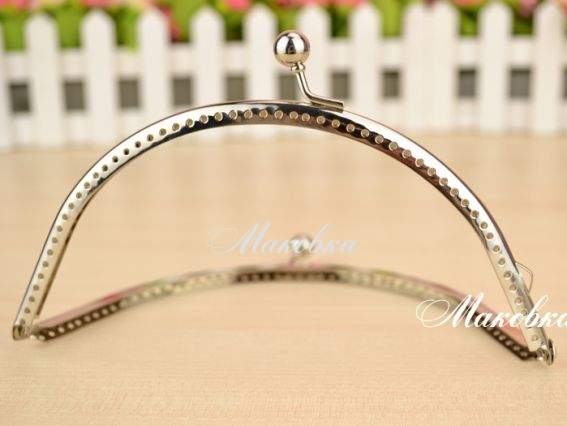 Замок-рамка металлическая (фермуар) Арка 15 см, платина Замок-рамка металлическая (фермуар) Арка 15 см, платина