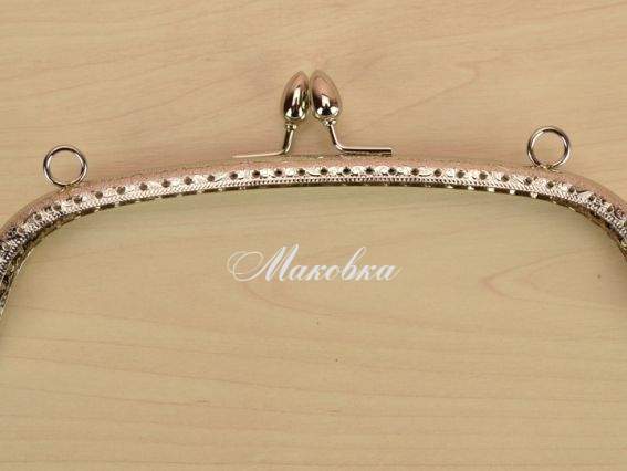 Замок-рамка металлическая (фермуар) прямоугольная, скругленный угол, 20 см, платина с узором HY040 Замок-рамка металлическая (фермуар) прямоугольная, скругленный угол, 20 см, платина с узором HY040