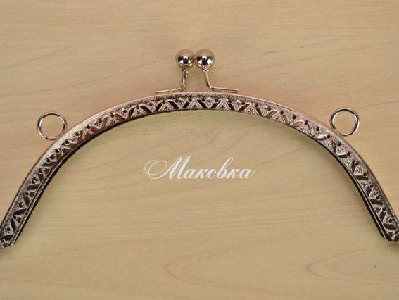 Замок-рамка металлическая (фермуар) Арка с ажурным узором, 18,5х9 см, платина Замок-рамка металлическая (фермуар) Арка с ажурным узором, 18,5х9 см, платина