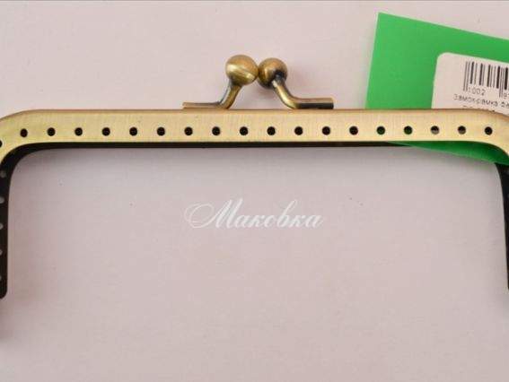 Замок-рамка металлическая (фермуар) прямоугольная 13 см, бронза Замок-рамка металлическая (фермуар) прямоугольная 13 см, бронза