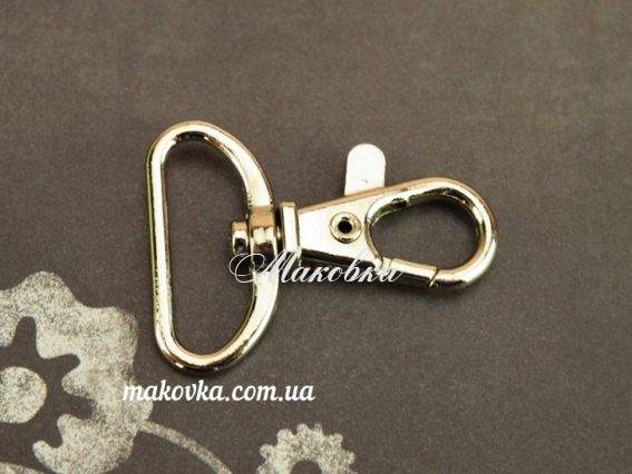 Застежка для ручек сумки Лобстер №2 , размер 25x40x7 мм, 1 шт Застежка для ручек сумки Лобстер №2 , размер 25x40x7 мм, 1 шт