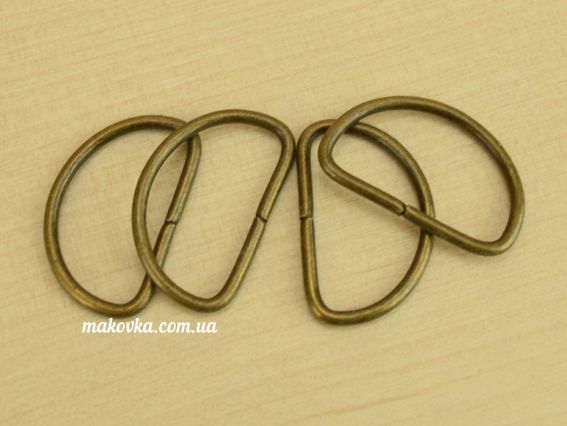 Полукольца для сумки металлические 2,5 см, цвет античная бронза, 4 шт Полукольца для сумки металлические 2,5 см, цвет античная бронза, 4 шт
