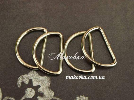 Полукольца для сумки металлические 2,5 см, цвет платина, 4 шт Полукольца для сумки металлические 2,5 см, цвет платина, 4 шт