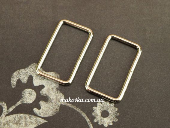Рамка для ручек сумки прямоугольная 2,5х1,5см, 2 шт/уп, платина Рамка для ручек сумки прямоугольная 2,5х1,5см, 2 шт/уп, платина