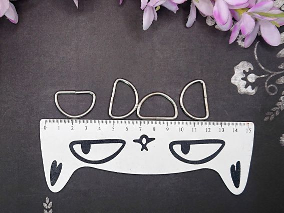 Металлические сумочные половинки колец, 3*2см, цвет платина, 4 шт