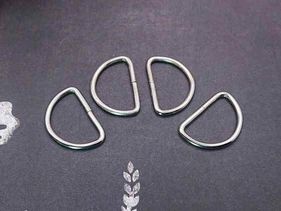 Полукольца для сумки металлические 3*2 см, цвет платина, 4 шт