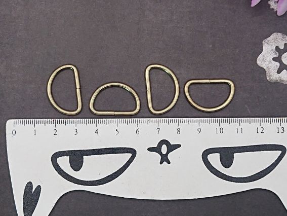 Металлические сумочные половинки колец, 2,5*1,5см, золотой цвет , 4 шт