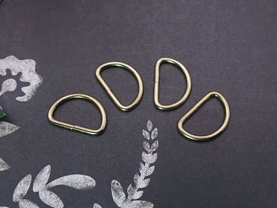 Полукольца для сумки металлические 2,5*1,5 см, цвет Золото, 4 шт
