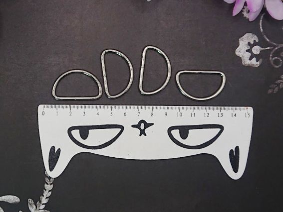 Металлические сумочные половинки колец, 3,6*22,6 см, цвет платина, 4 шт