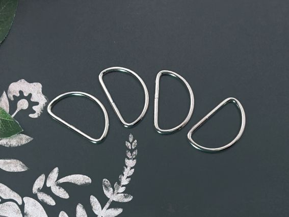 Полукольца для сумки металлические 3,6*22,6 см, цвет платина, 4 шт