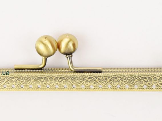 Фермуар  М-12 , замок-рамка прямоугольная металлическая 21х6,5 см, бронза с узором