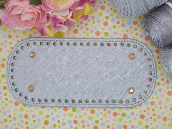 Денце для сумки прямокутне 22*10см, з ніжками, Св.Сірий металік