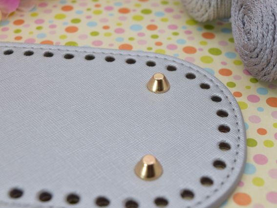 Денце прямокутне для сумки , розмір 22*10 см колір Світло-Сірий металік, екошкіра 