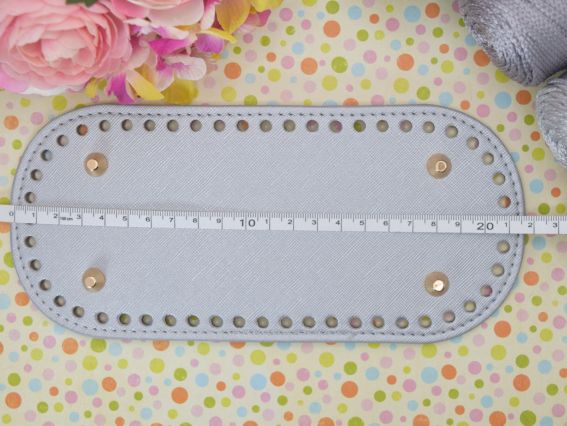 Денце прямокутне для сумки , розмір 22*10 см колір Кремовий №2, екошкіра 