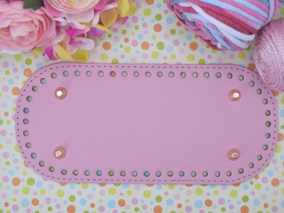 Денце для сумки прямокутне 22*10см, з ніжками, Рожеве