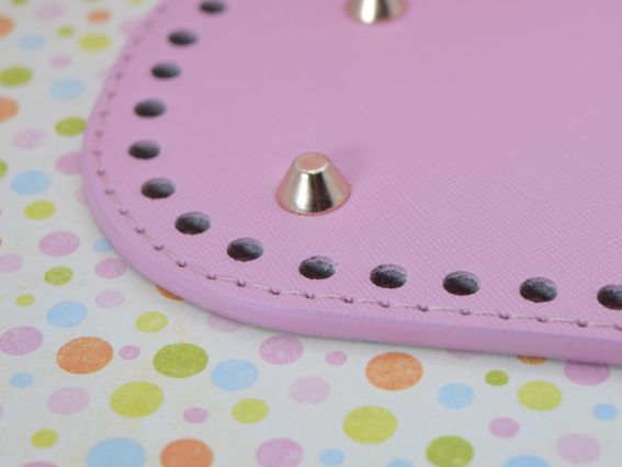 Денце прямокутне для сумки , розмір 22*10 см колір Рожевий, екошкіра 