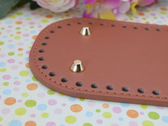 Денце прямокутне для сумки , розмір 22*10 см колір Коричневий, екошкіра 