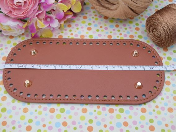 Денце прямокутне для сумки , розмір 22*10 см колір Коричневий, екошкіра 