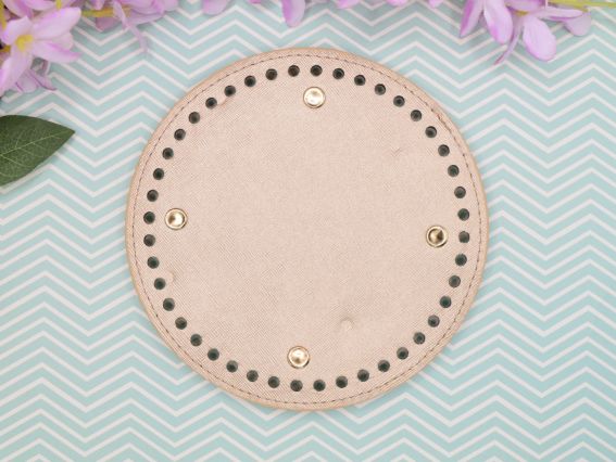 Денце для рюкзака, сумки, кошика кругле, діаметр 15 см колір Вінтажне золото, екошкіра 